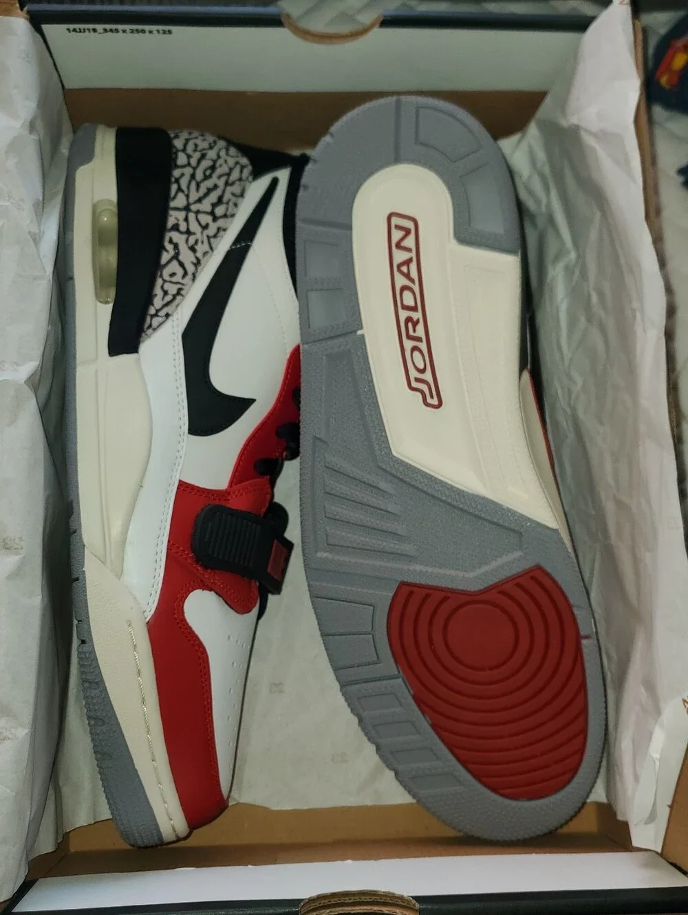 Jordan Men’s Athletic Shoes - White / Black / Red with Elephant Print